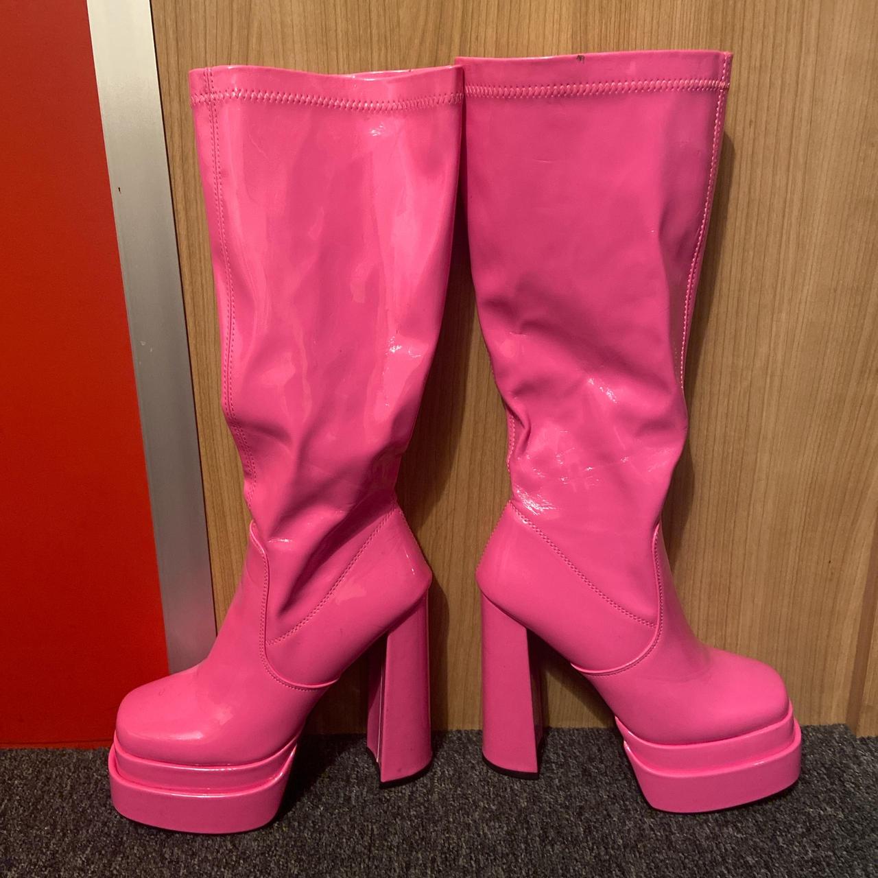 pink heel boots