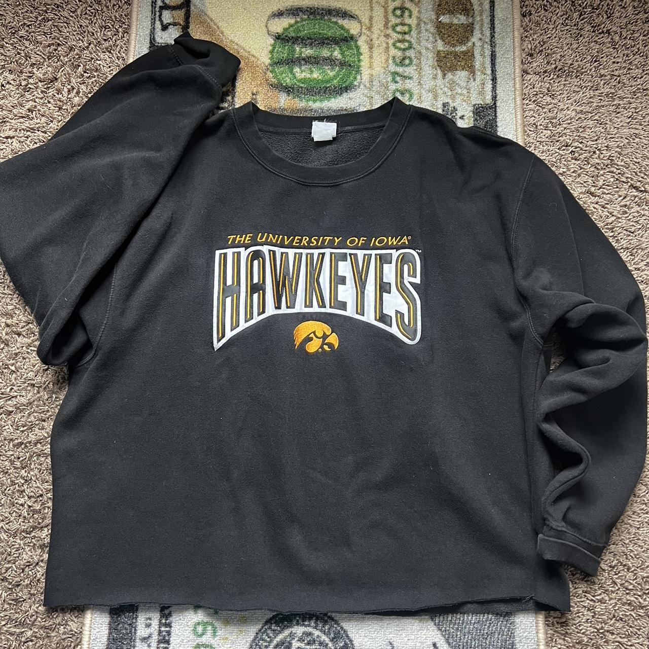 Cropped UOI Hawkeyes Sweater (loose collar and fits... - Depop