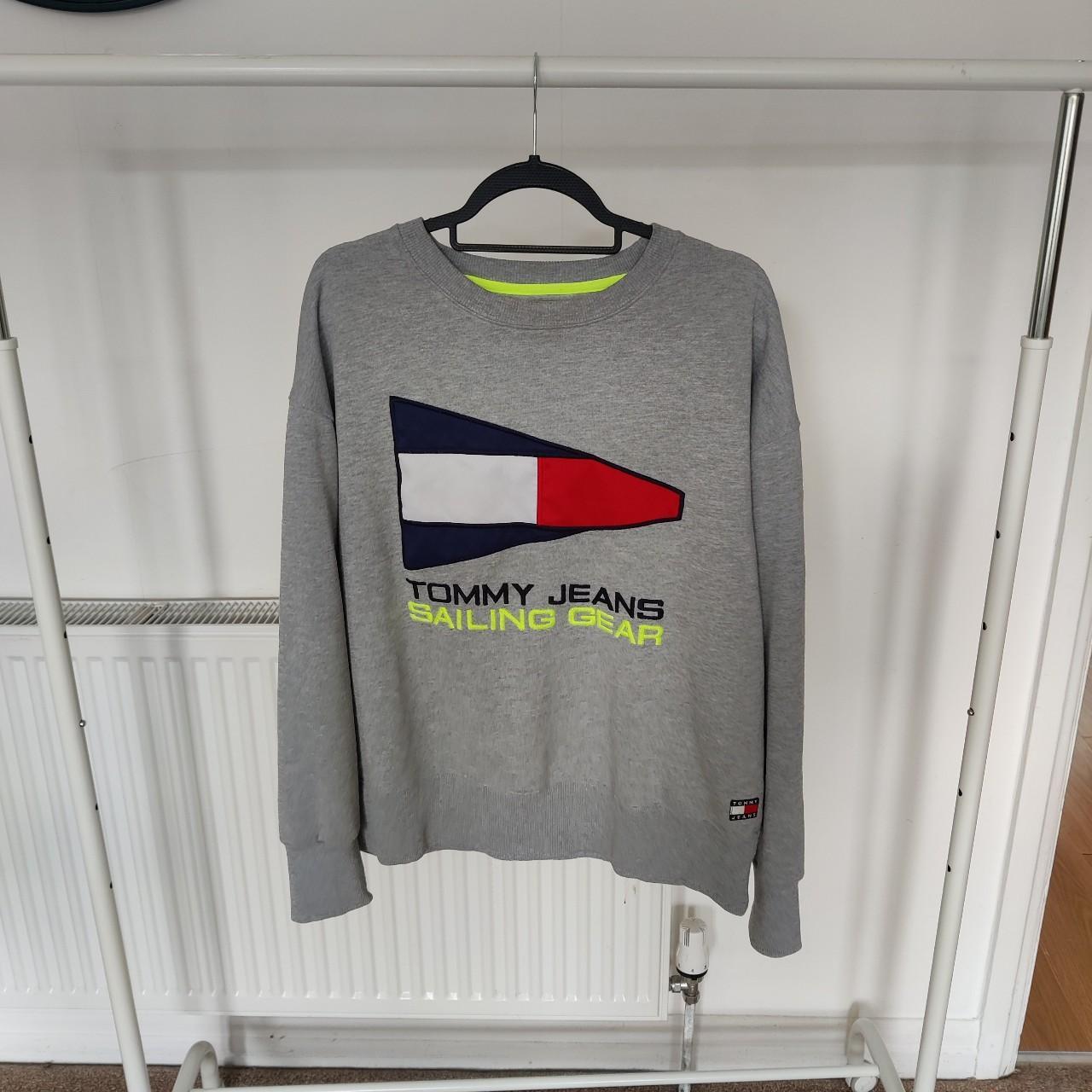 Tommy Jeans Sailing Jumper - Size Large - Grey -... - Depop