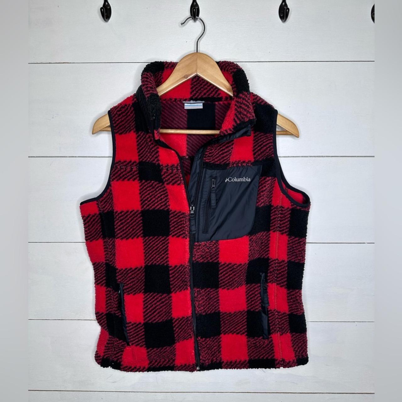 Columbia red plaid vest hotsell