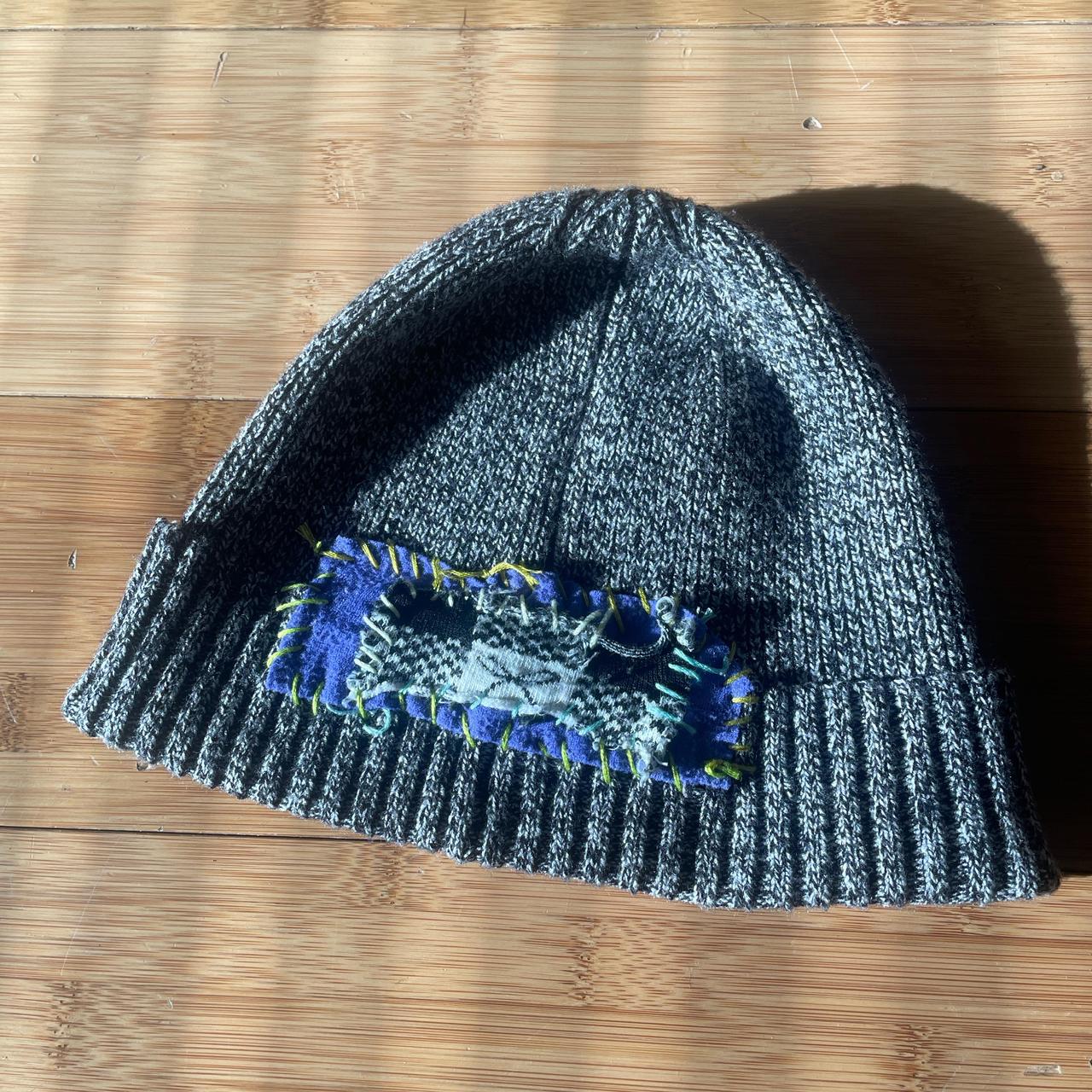 Men's Hat - Grey/Multi – Grey custom patchwork be… - image 2