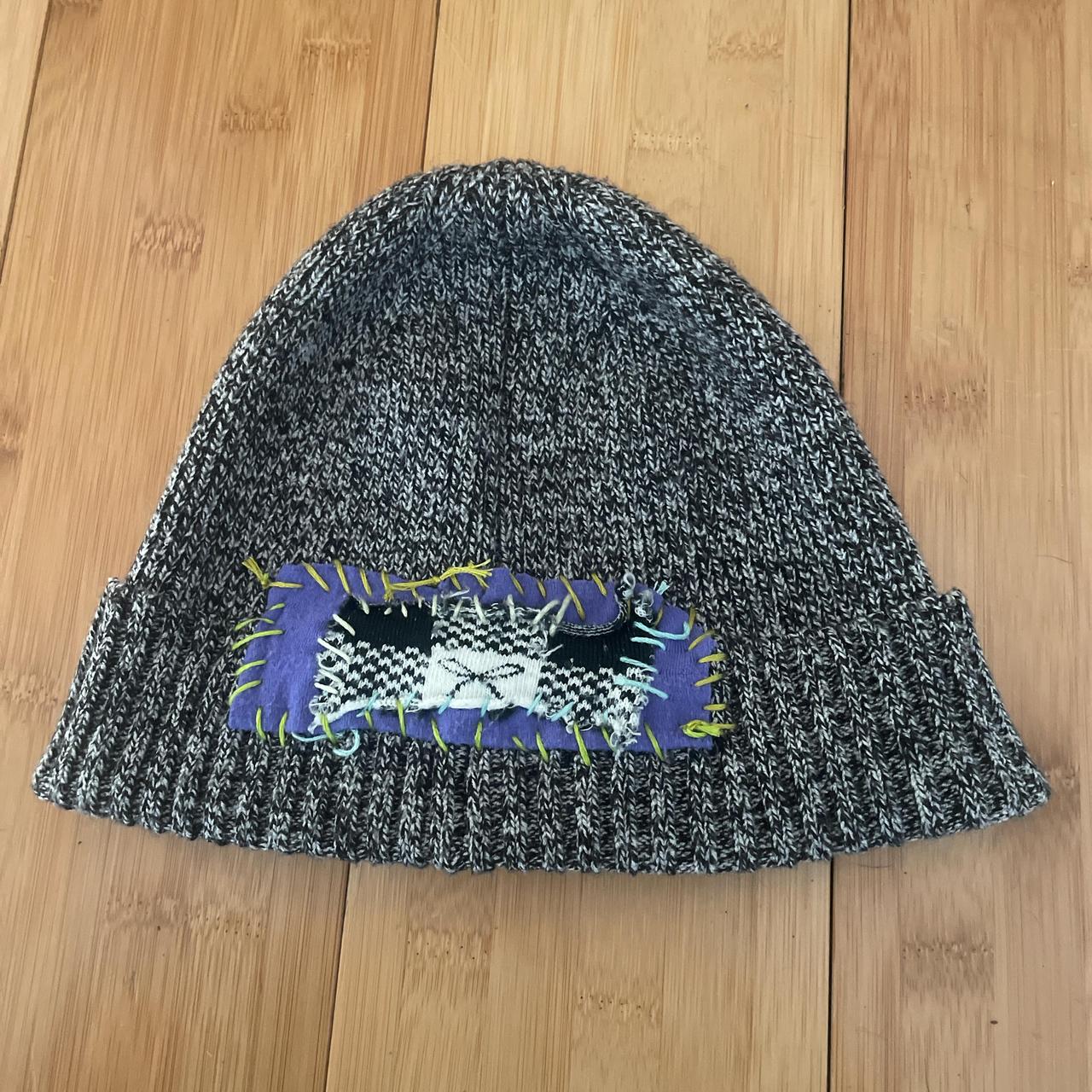 Men's Hat - Grey/Multi – Grey custom patchwork be… - image 1