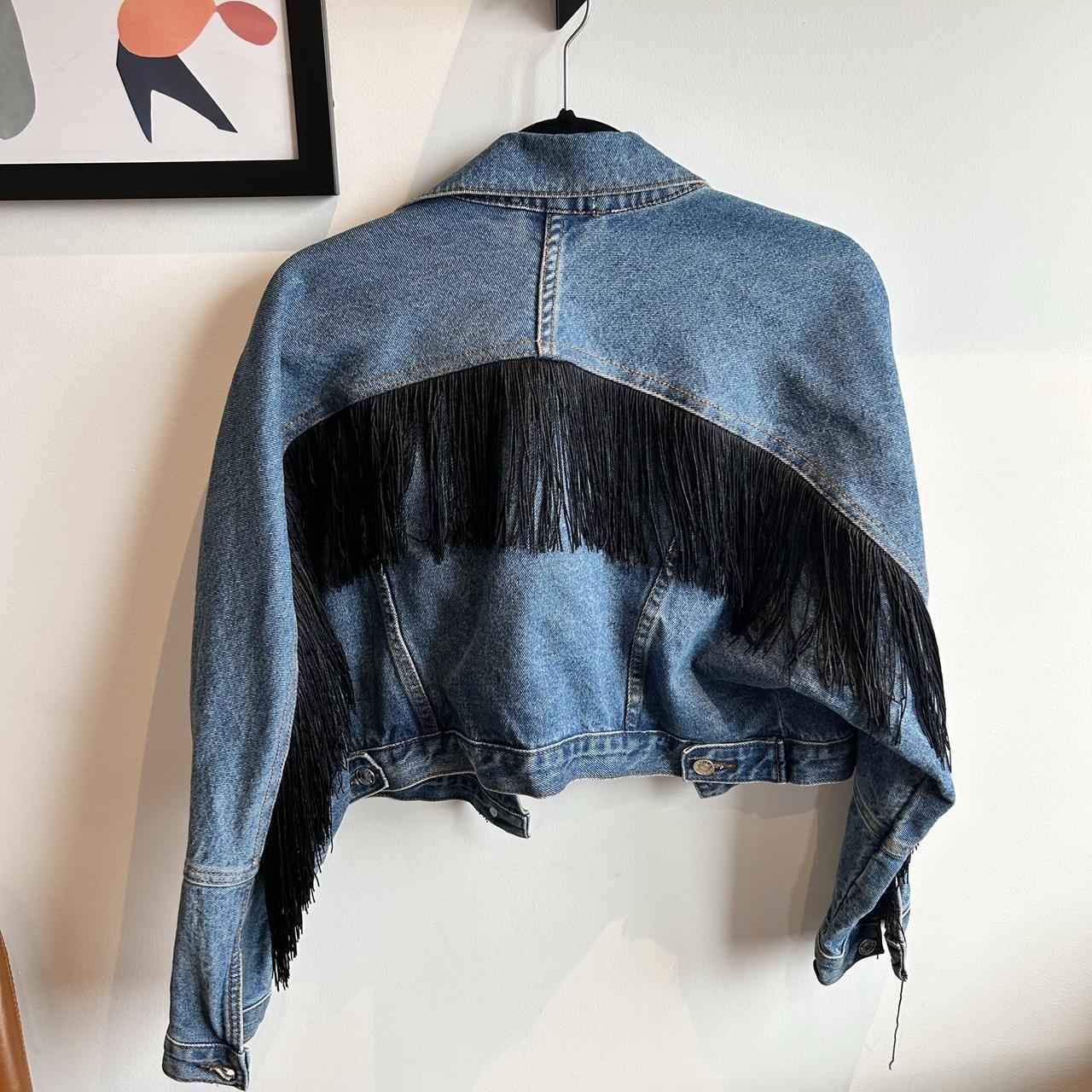 Fringe denim jacket - excellent condition My... - Depop