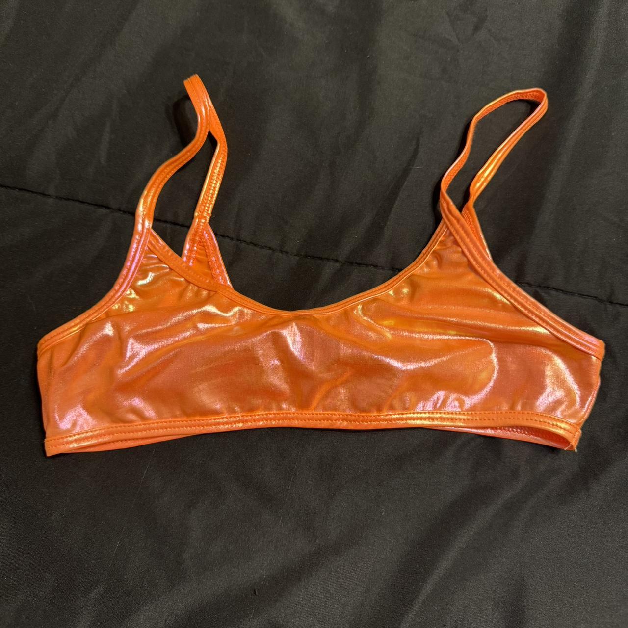 CLUB EXX Neon orange mesh bralette 🍊 #rave #neon - Depop