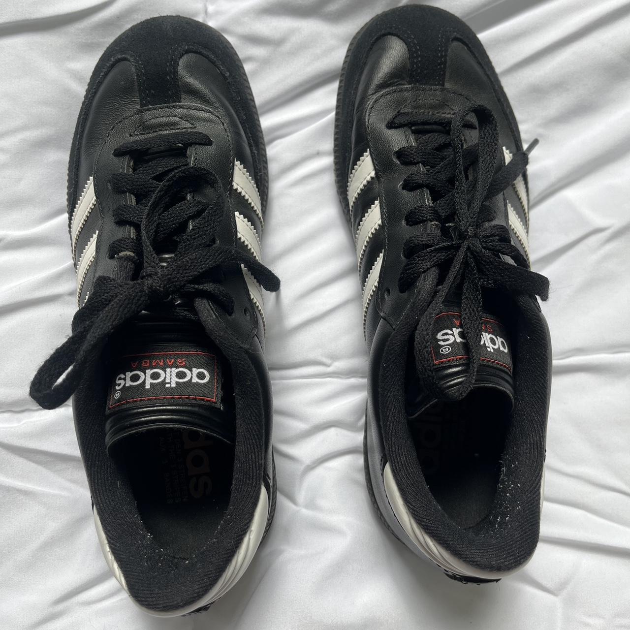 black adidas sambas, slightly worn & creased but... - Depop