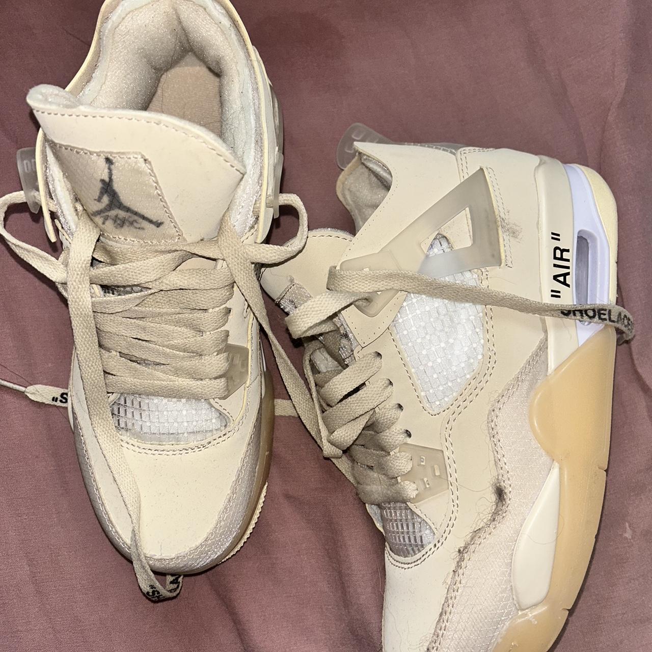 Off white Jordan’s 4s nude size 5 never worn as too - Depop