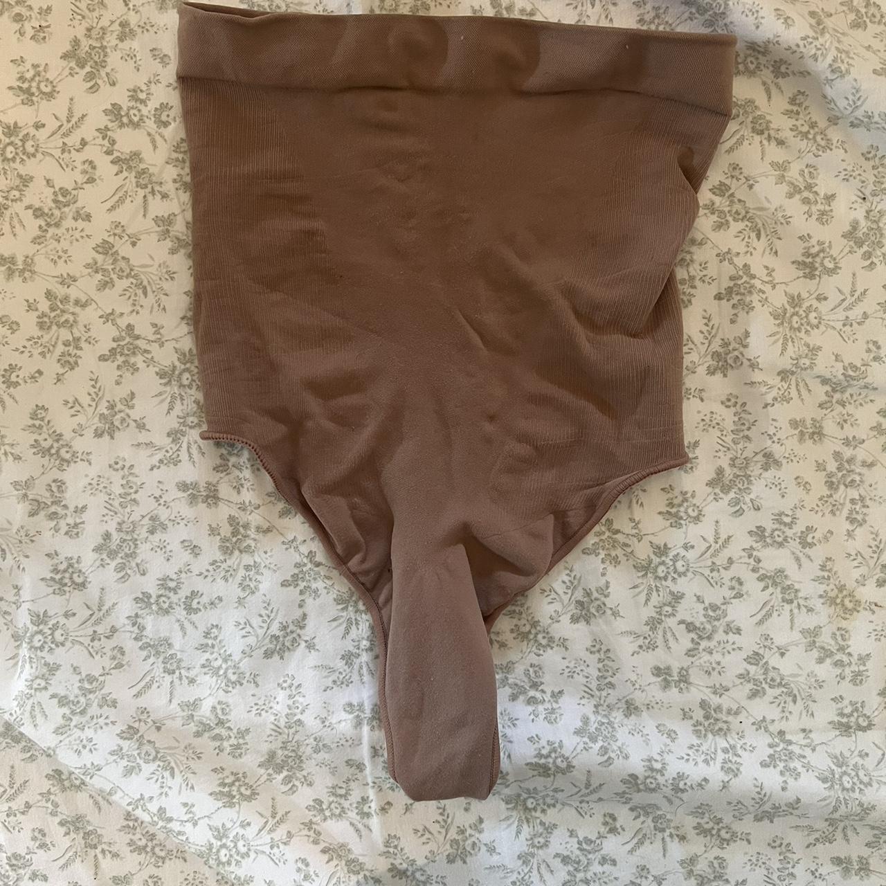 NEW BROWN SIZE SMALL THONG HIGH WAISTED SHAPEWEAR - Depop
