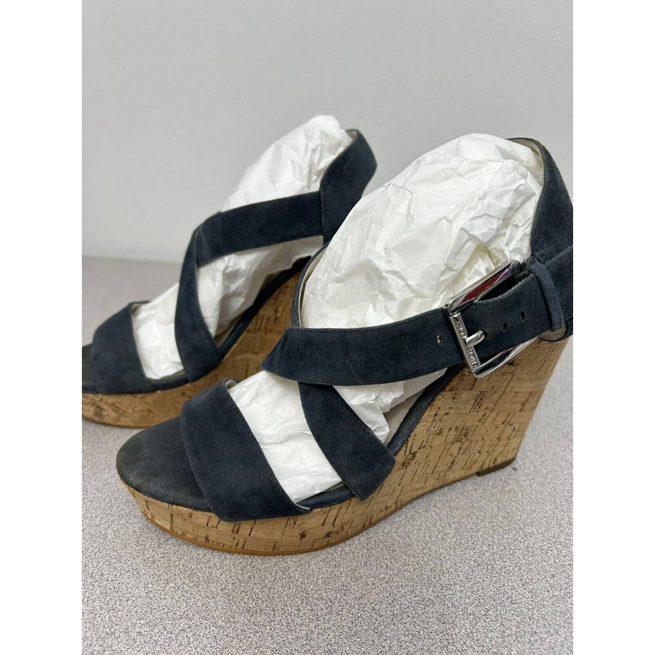 Michael kors blue fashion wedge sandals