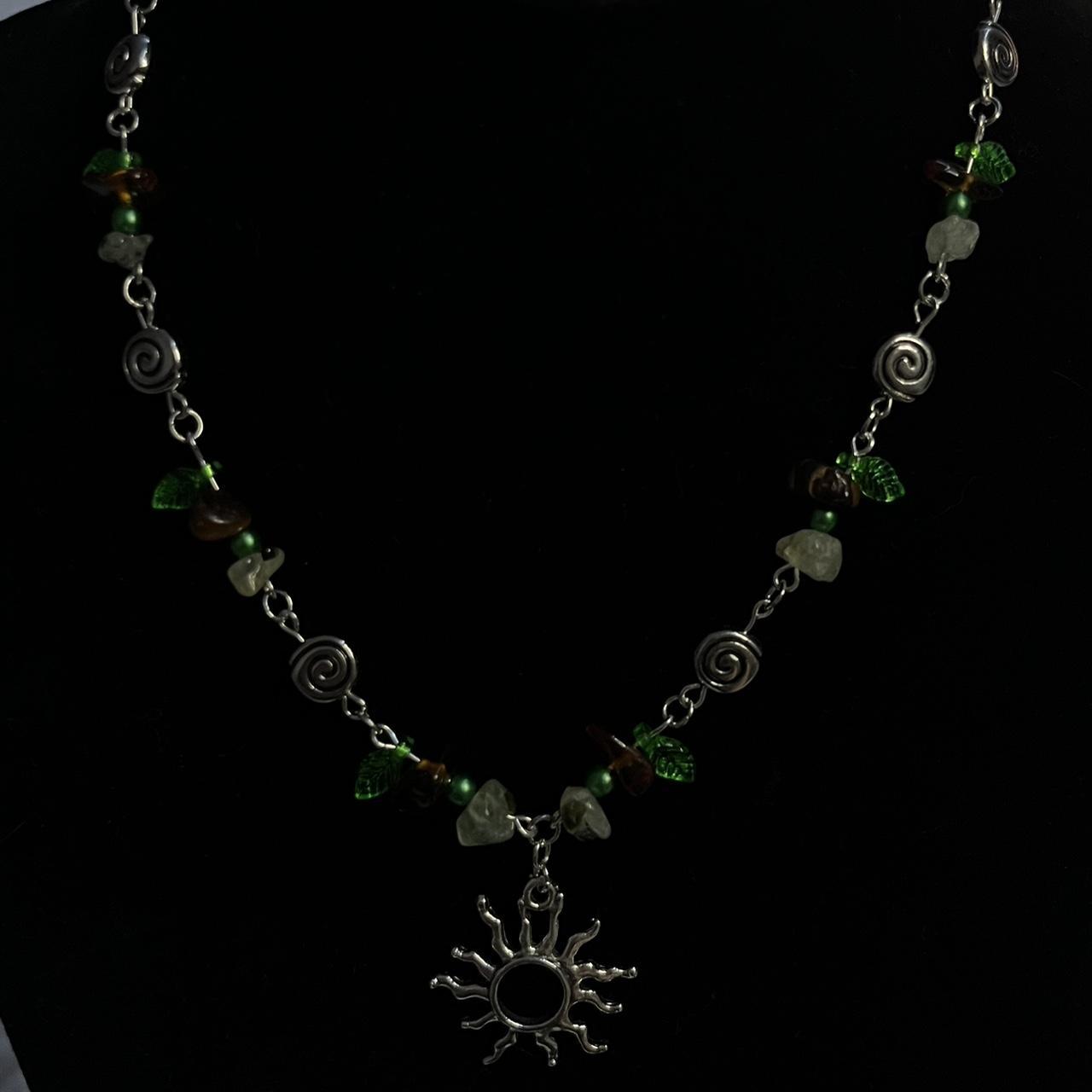 Handmade Green and Brown Earth Toned Glass Bead... Depop