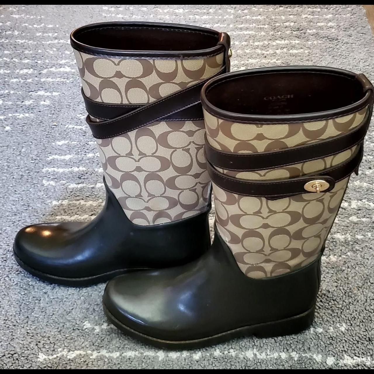 Coach rain boots size 7.5 Depop