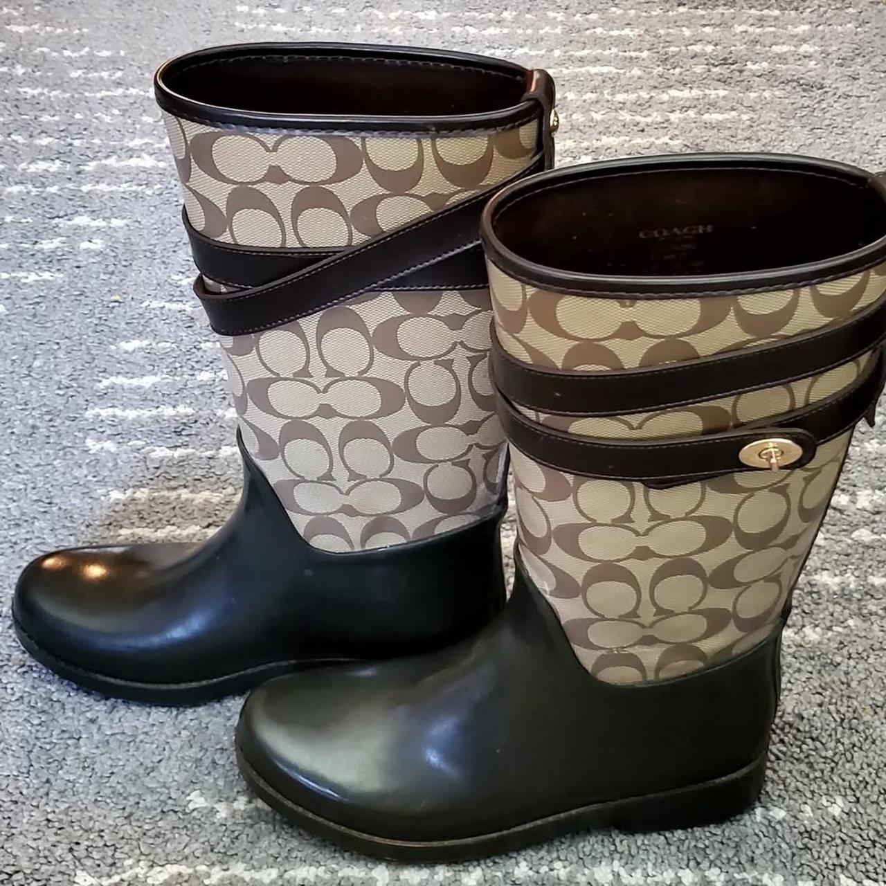 Coach rain boots size 7.5 Depop