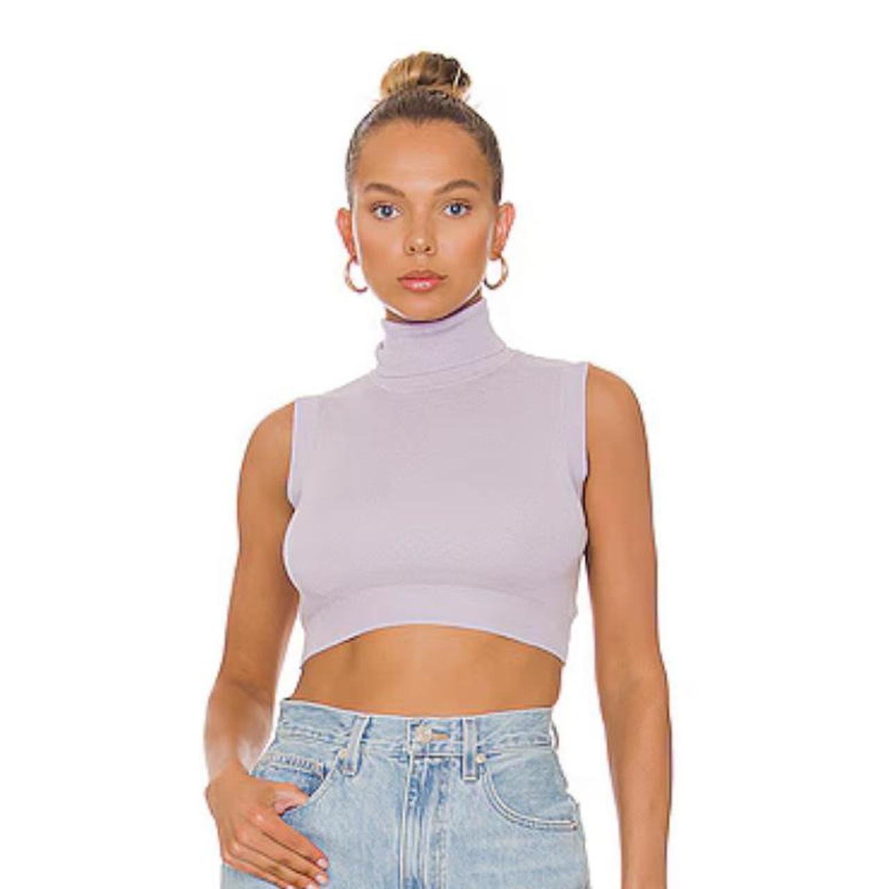 Superdown Skylar Crop Turtleneck in Dusty Lilac size... Depop