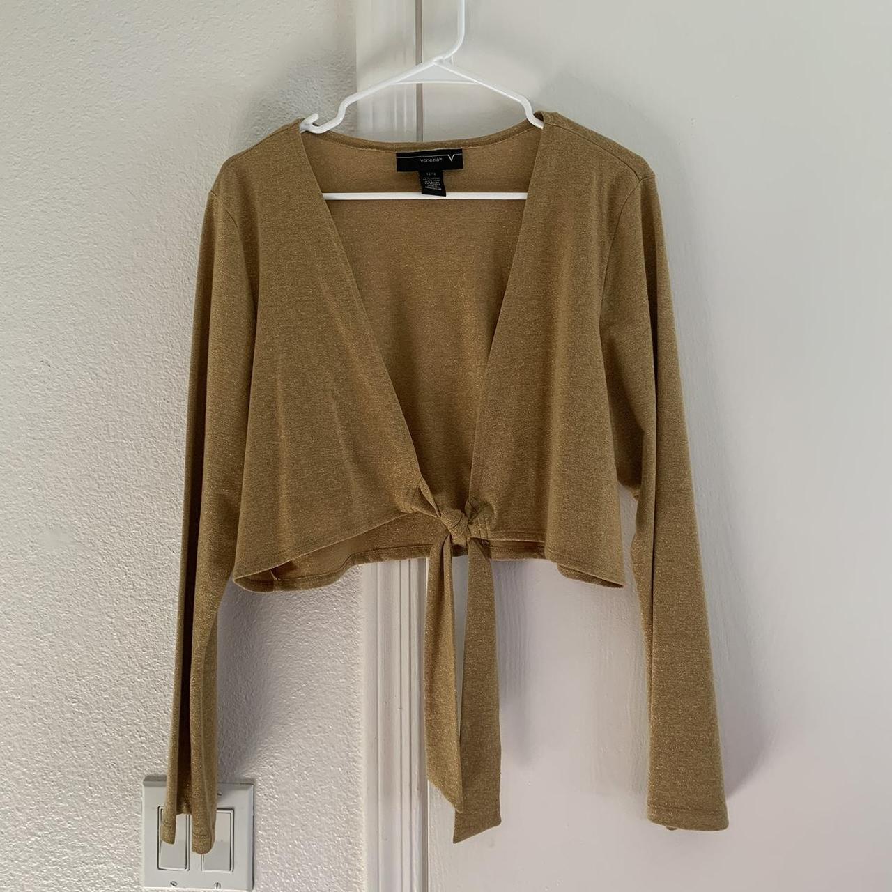 Gold sheer cardigan hotsell