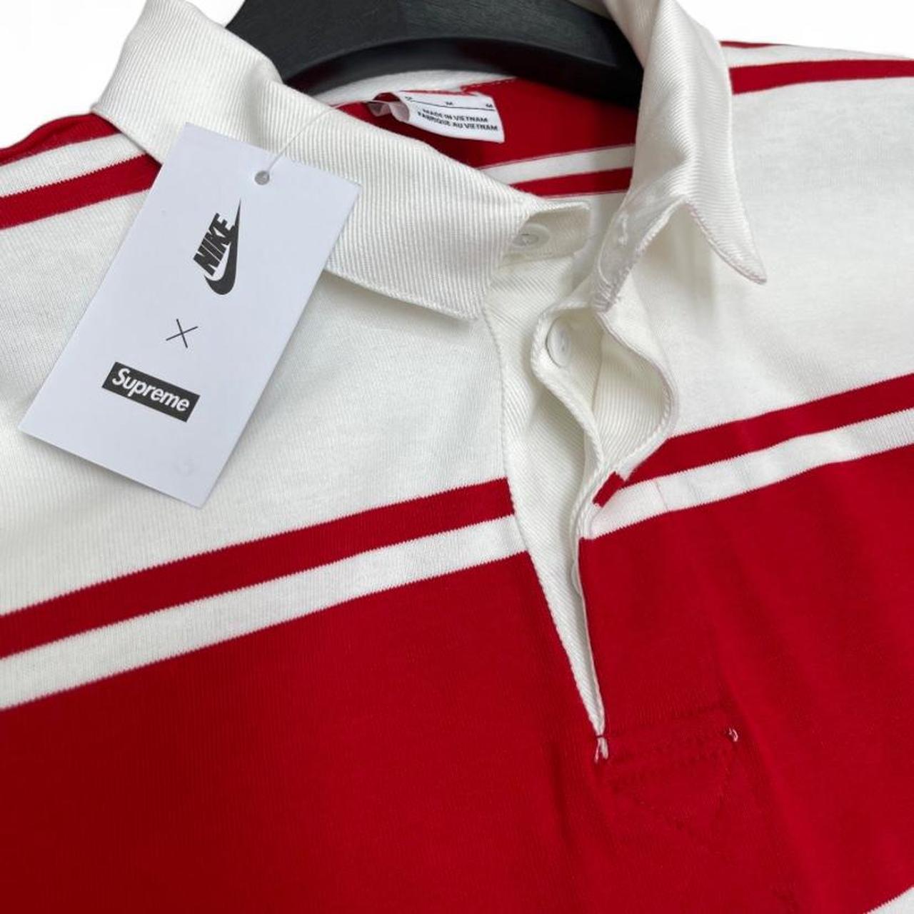 Supreme Nike Stripe Rugby Shirt 赤 RED L Supreme Nike Stripe Rugby (SS25) - $128