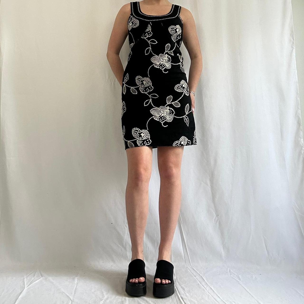 Max Studio Women's Cotton Dress - Black/White - S – Max studio 2000s floral cotton midi dress …
