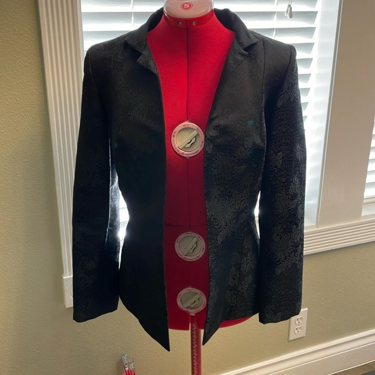 Casual Corner Jacket Black floral look black jacket.... Depop