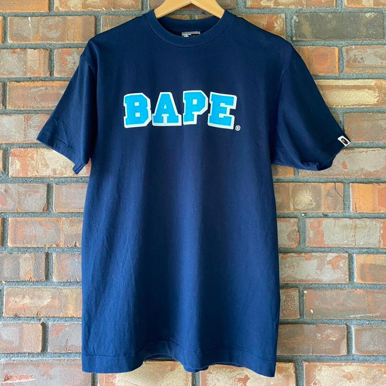 Navy blue bape shirt best sale