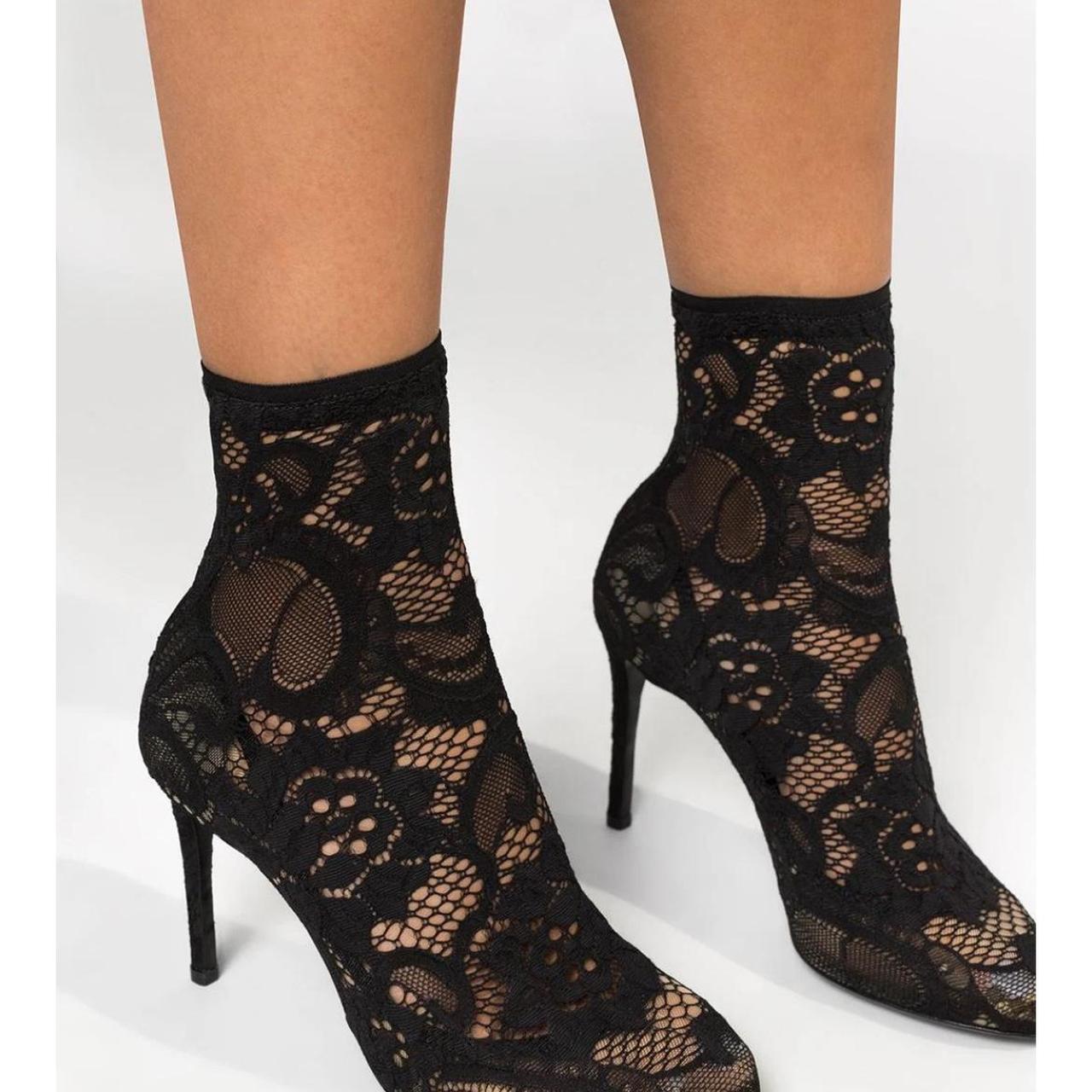 ショートブーツ・ブーティ DOLCE & GABBANA STRETCH LACE ANKLE BOOTS Dolce & Gabbana Stretch lace ankle boots - Black