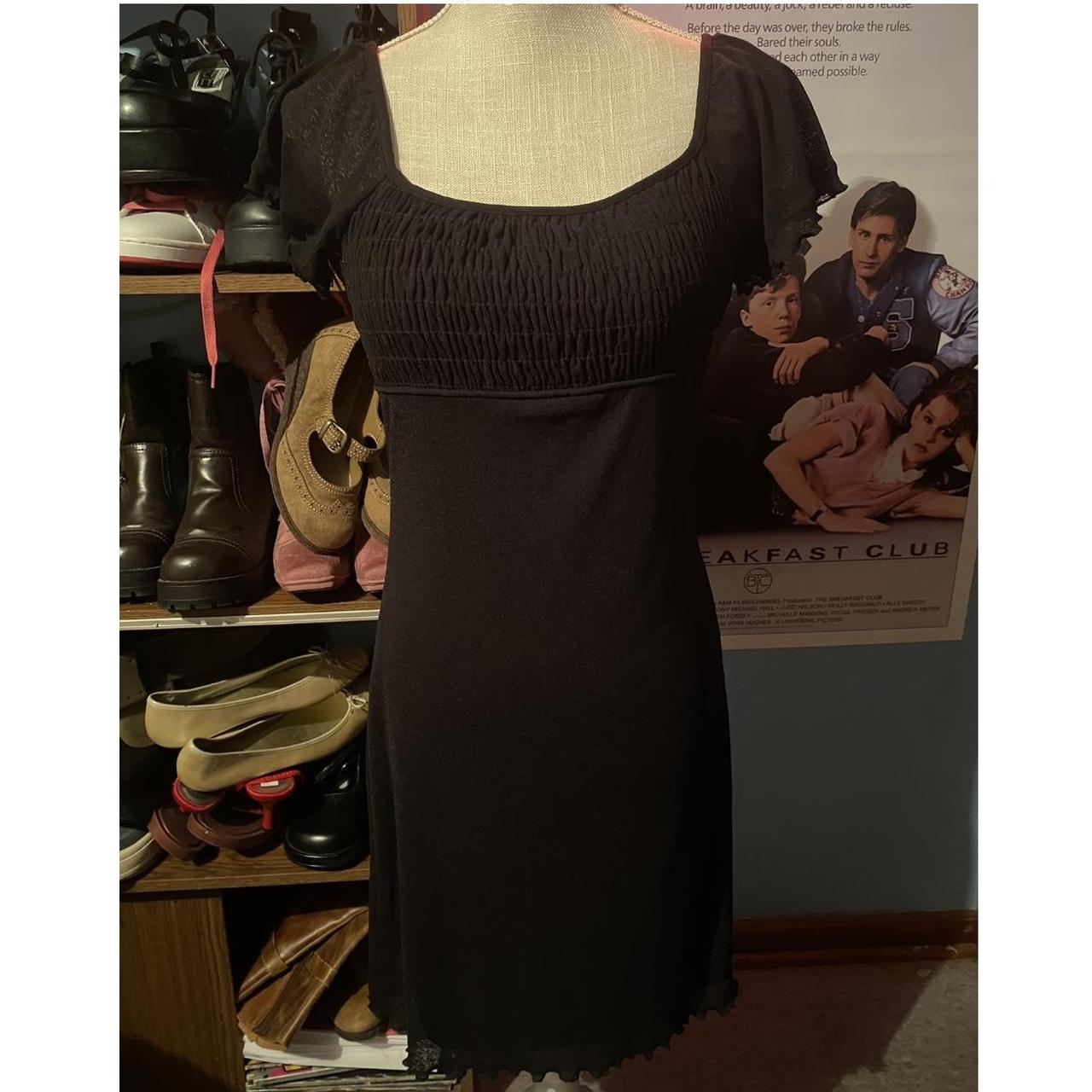 Black vintage 90s y2k mesh dress some of the threads. Depop