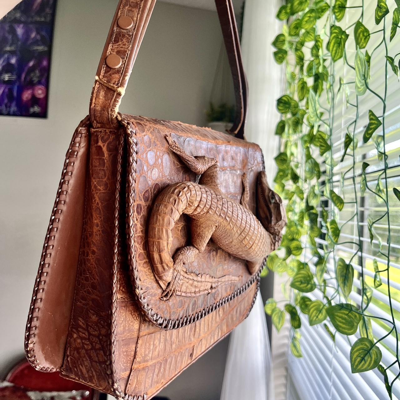 Vintage Genuine Crocodile Leather handbag / purse | Depop