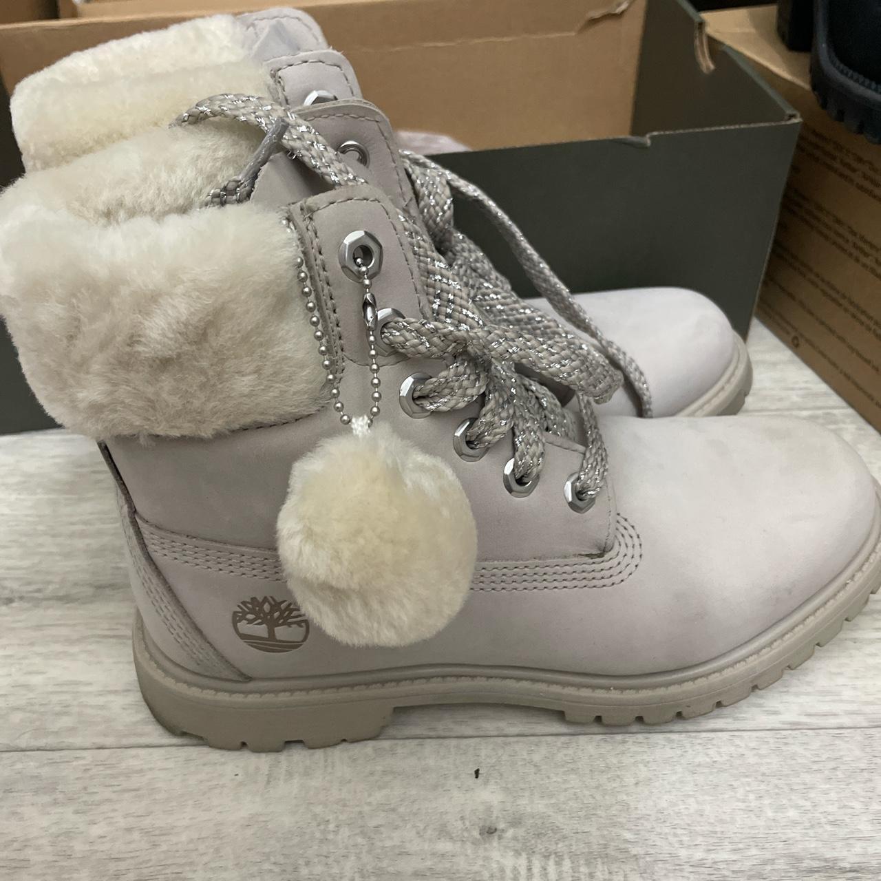 Grey timberlands size 5 best sale