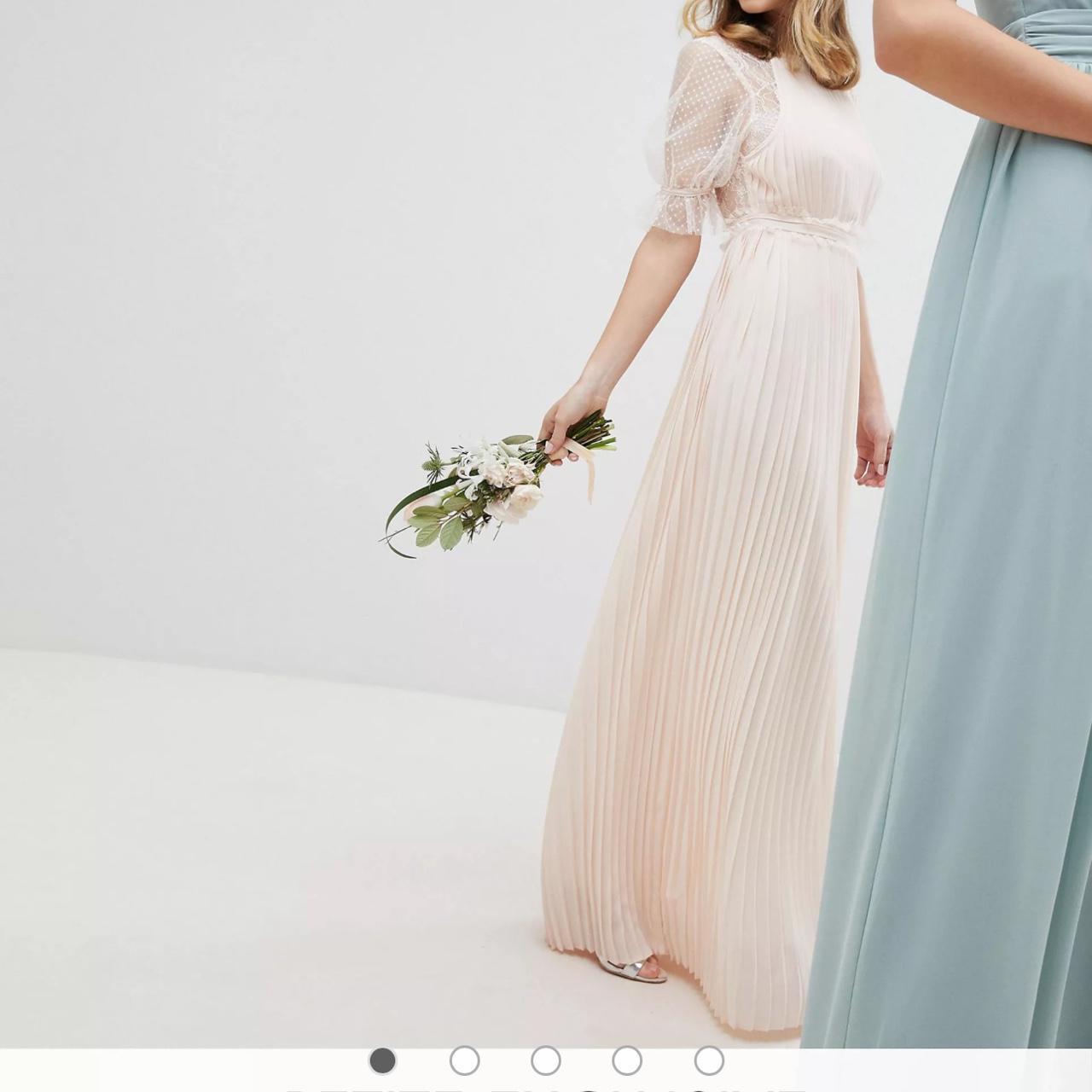 TFNC London pleated maxi bridesmaid dress with