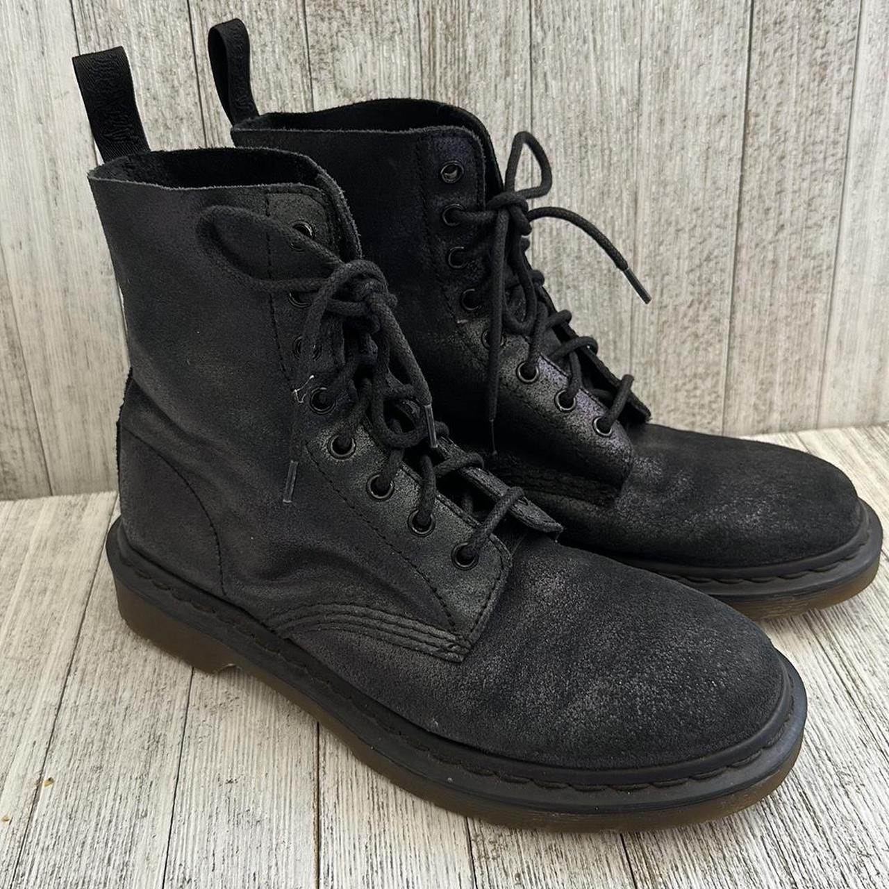 DOC MARTENS Pascal metallic black leather lace up. Depop