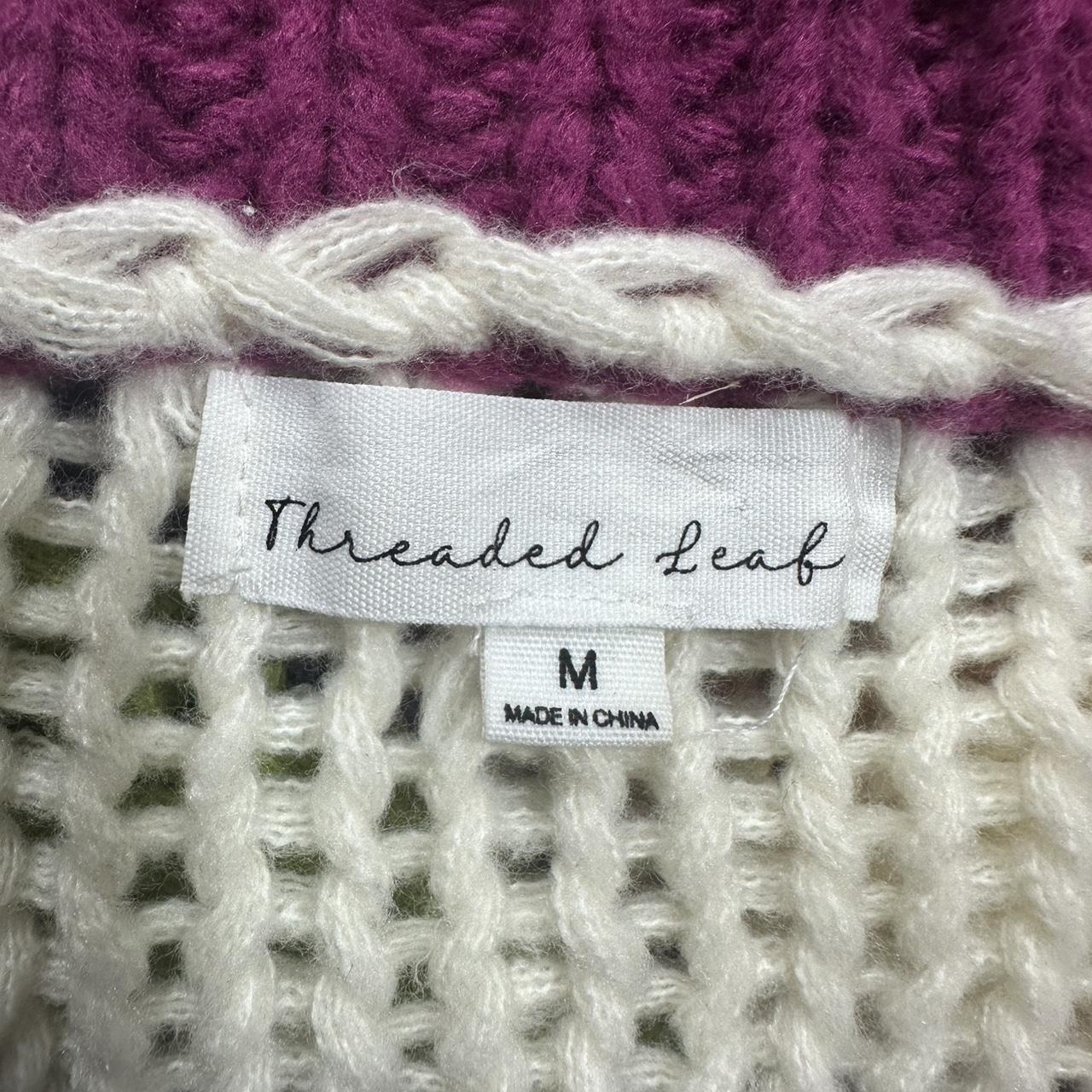 Women's Sweater - Multi - M – Threaded Leaf chunk… - image 6