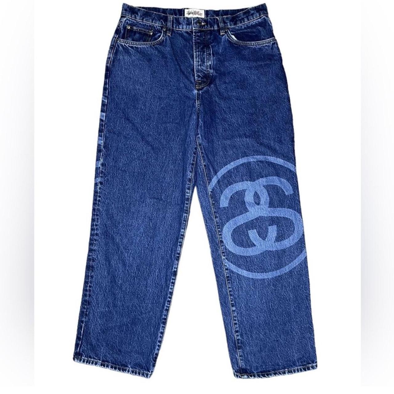 old stussy baggy denim pants 濃紺 Y2k 裏原 stussy baggy denim