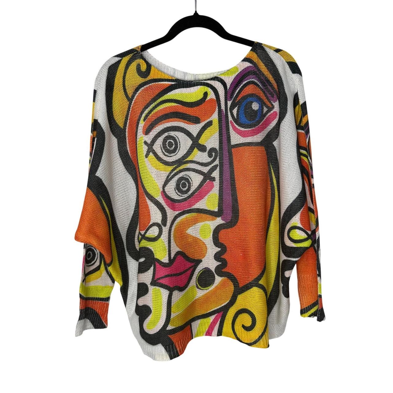 Women's Blouse - Multi - M – Statement-making abs… - image 1