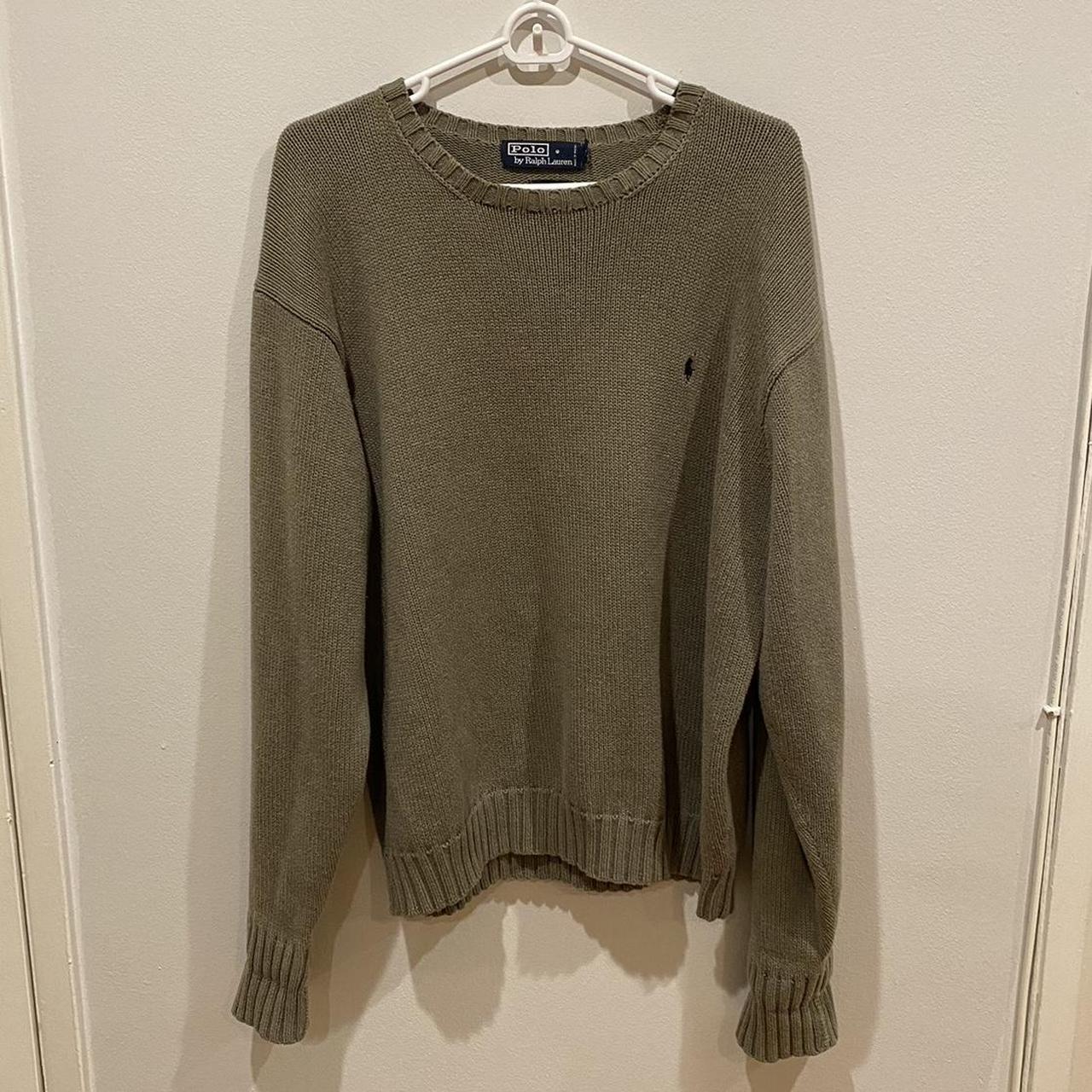 Polo Ralph Lauren Beige Knit Sweater. Size Large.... - Depop