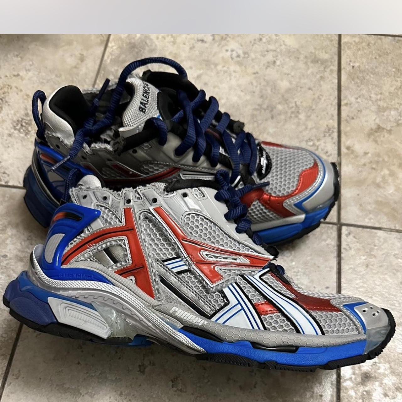 Balenciaga runners silver red blue grey size 41 worn | Depop