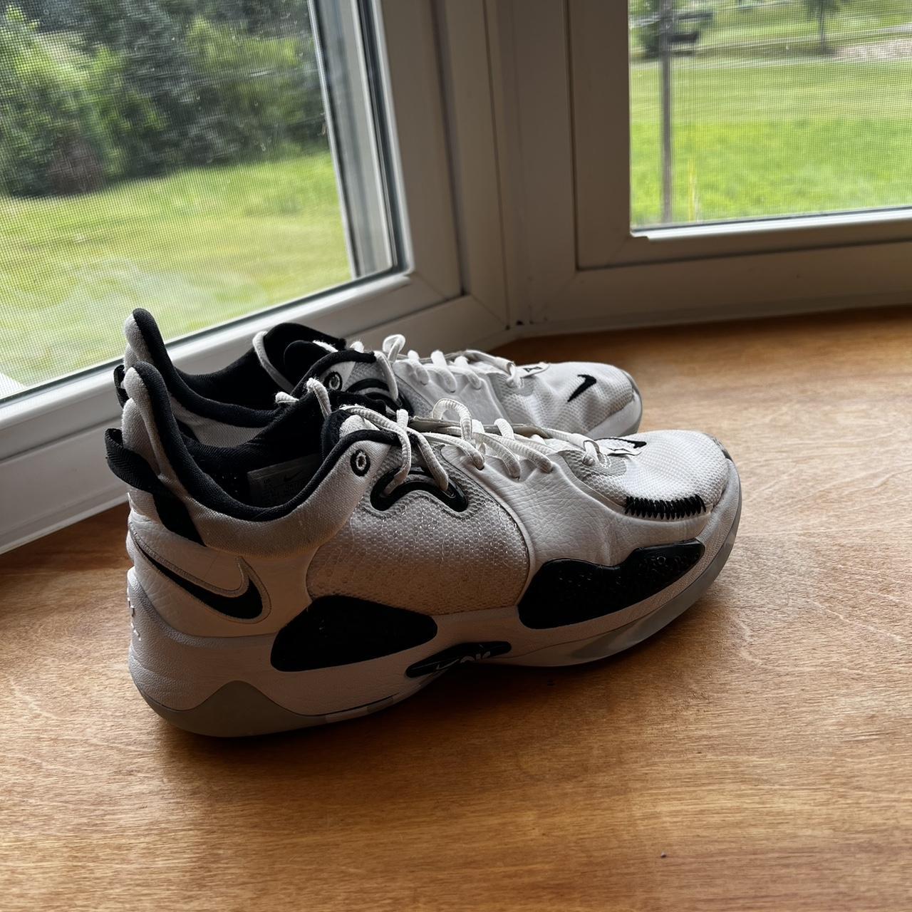 nike paul george court shoes black and white. Depop