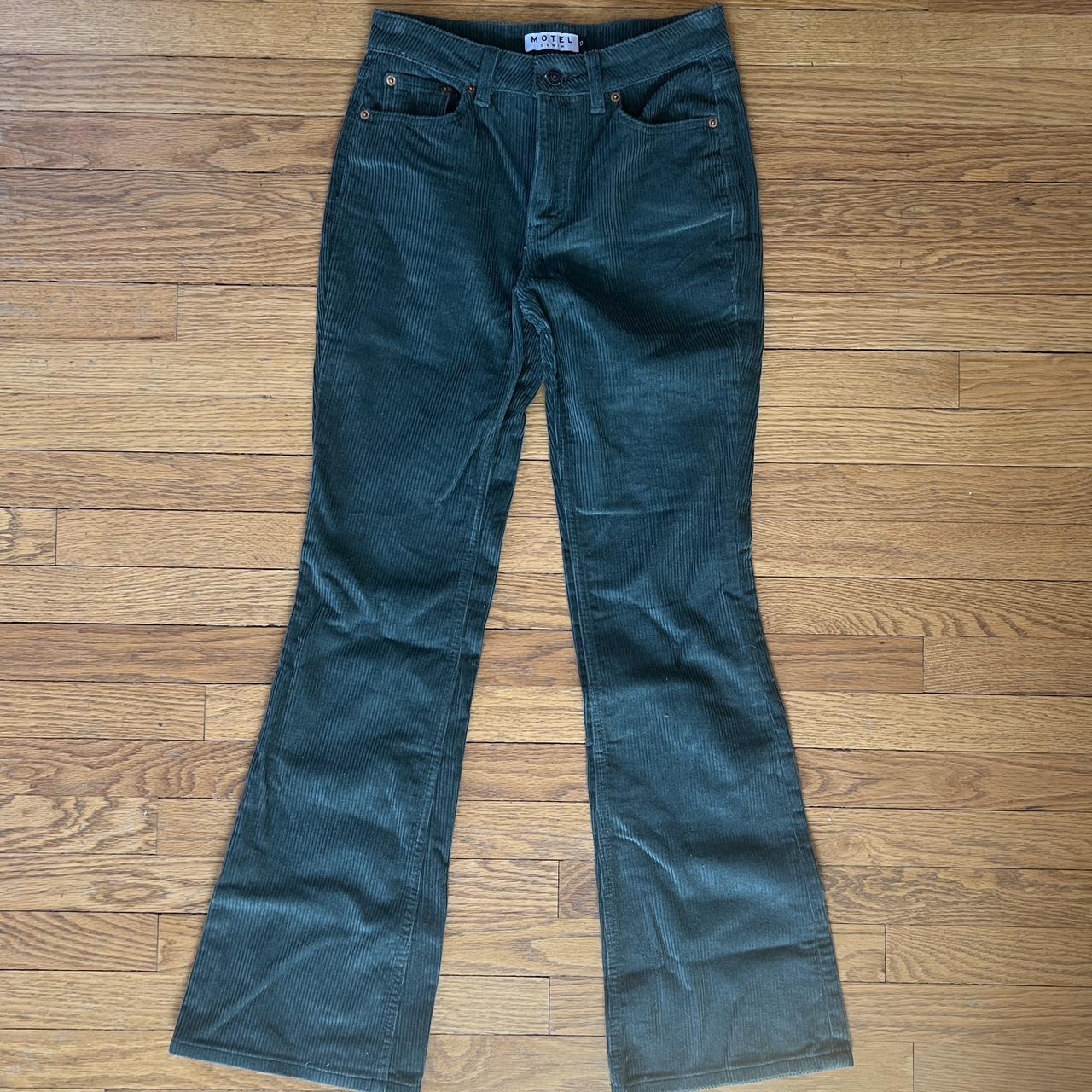 Motel Rocks Green Flared Corduroy Pants Like new... Depop