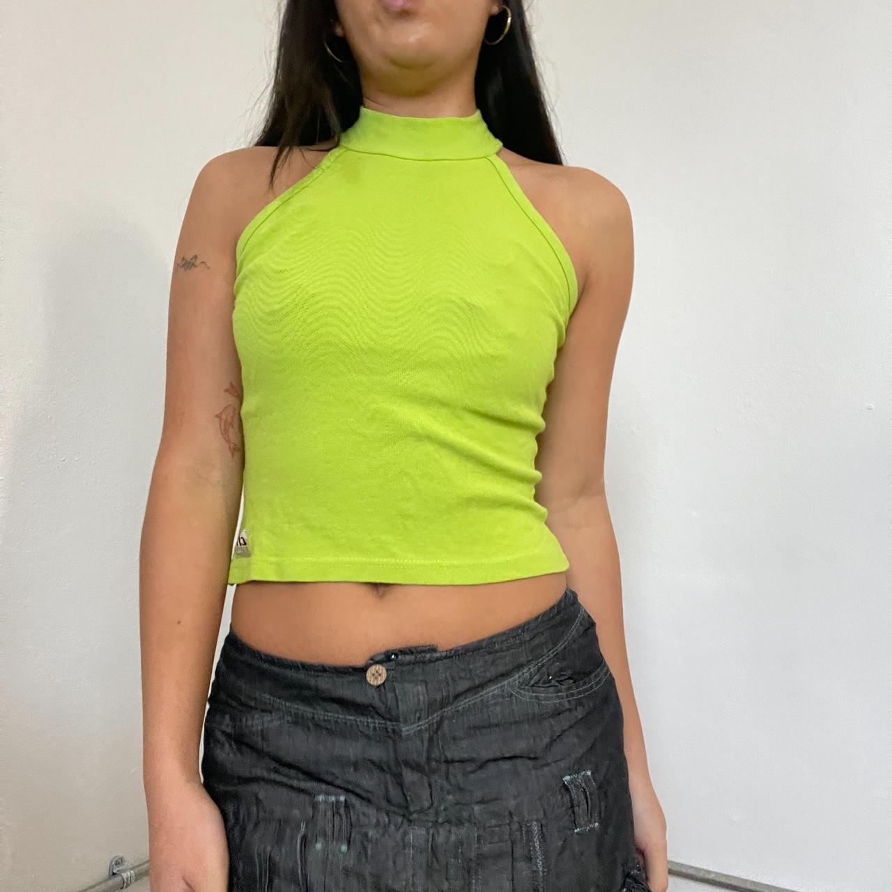 Lime green clearance high neck top