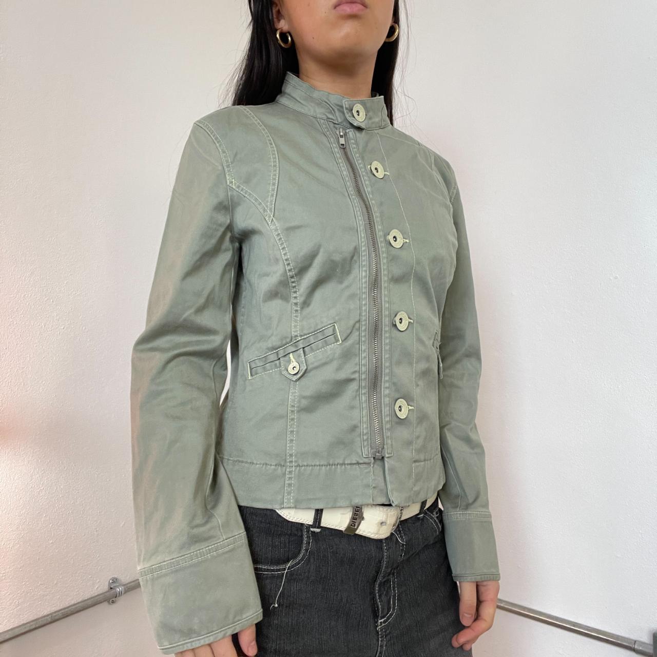 Vintage sage green utility jacket • worn on size 68... Depop