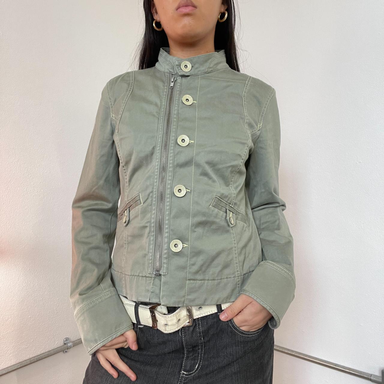 Vintage sage green utility jacket • worn on size 68... Depop