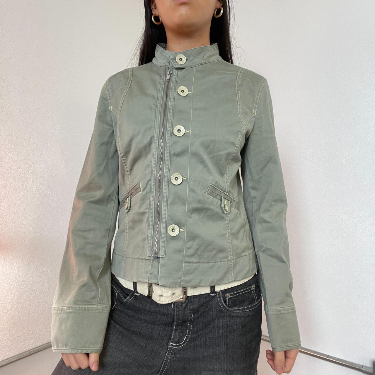 Vintage sage green utility jacket • worn on size 68... Depop