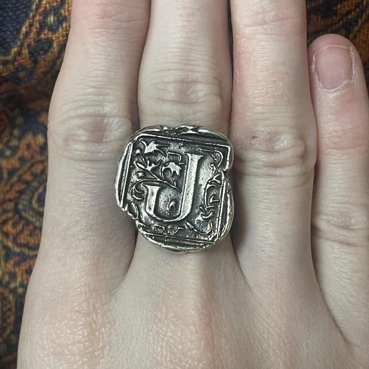 Women's Ring - Silver – Sterling silver initial “… - image 1