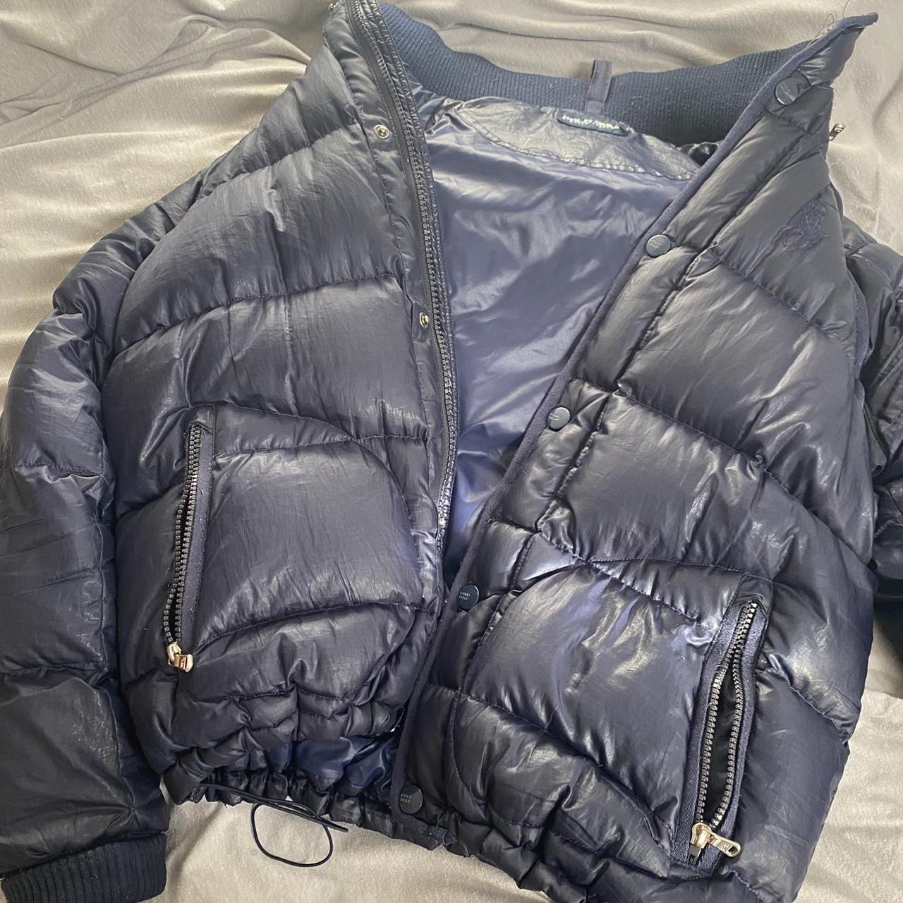 Ralph Lauren navy puffer jacket Toggles at the... - Depop