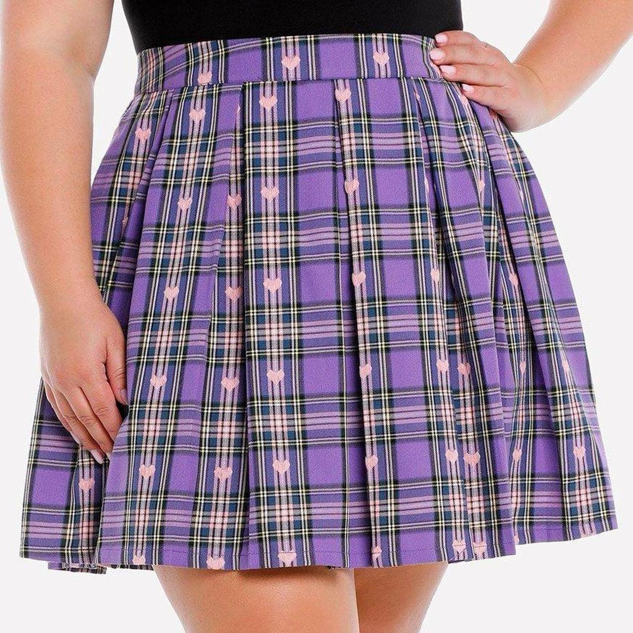 Plaid Skirt Purple And Gold Pleated Skirt Purple Plaid Heart