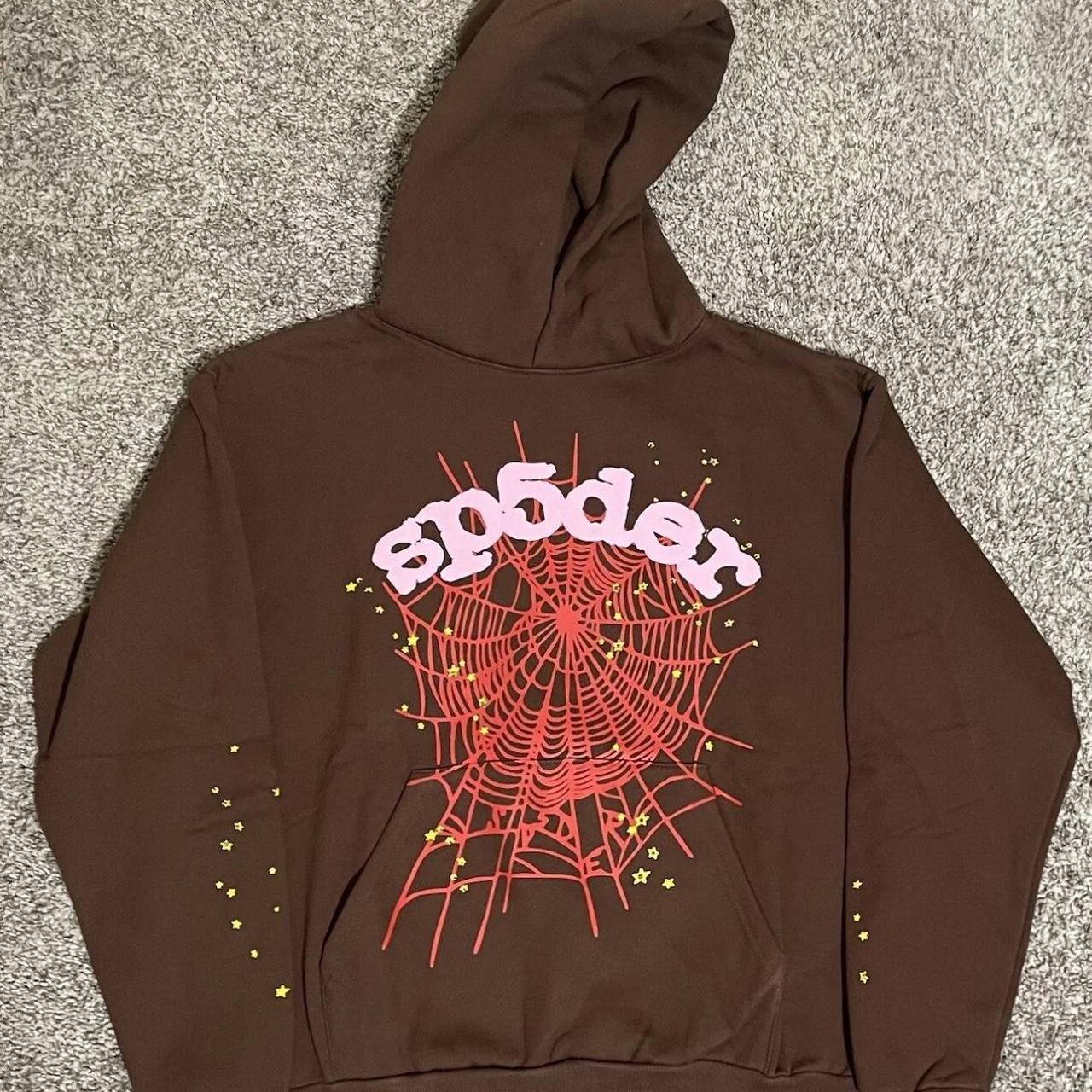 Brown spider hoodie Worn once DM TO BUY‼️‼️ - Depop