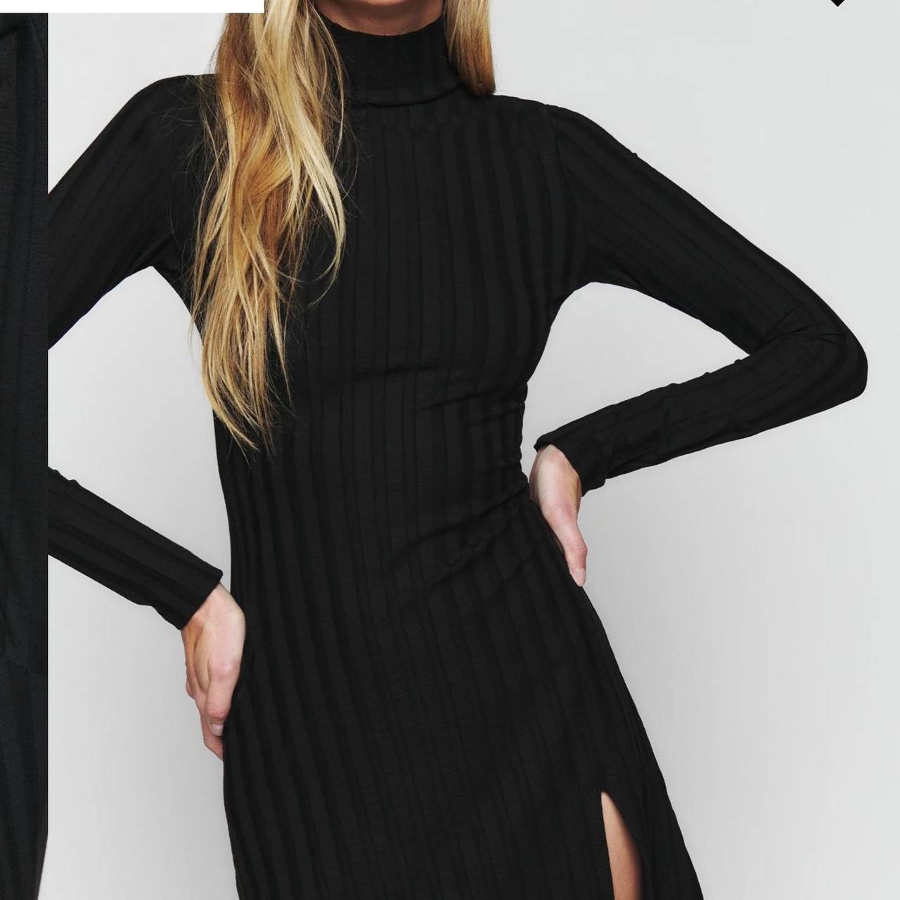 Reformation Libra knit dress Black size XS Depop