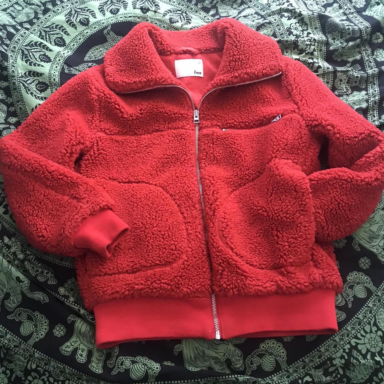 ARITZIA WILFRED FREE red teddy jacket size XS very. Depop