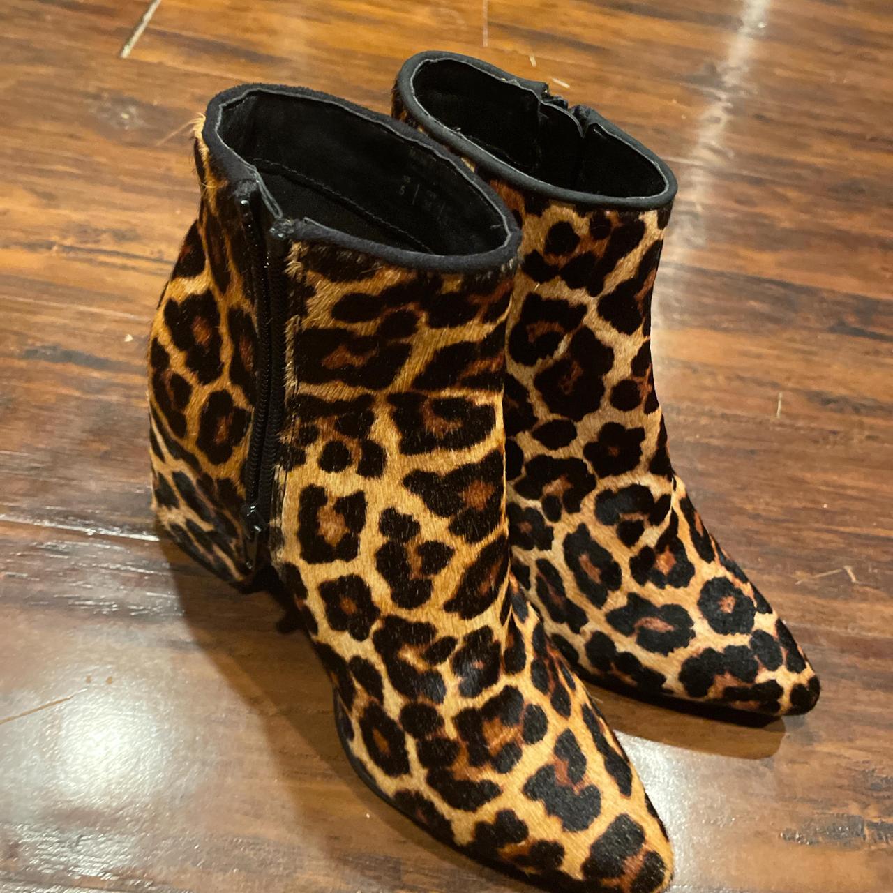 Aldo Leopard print booties with zipper closure. Depop