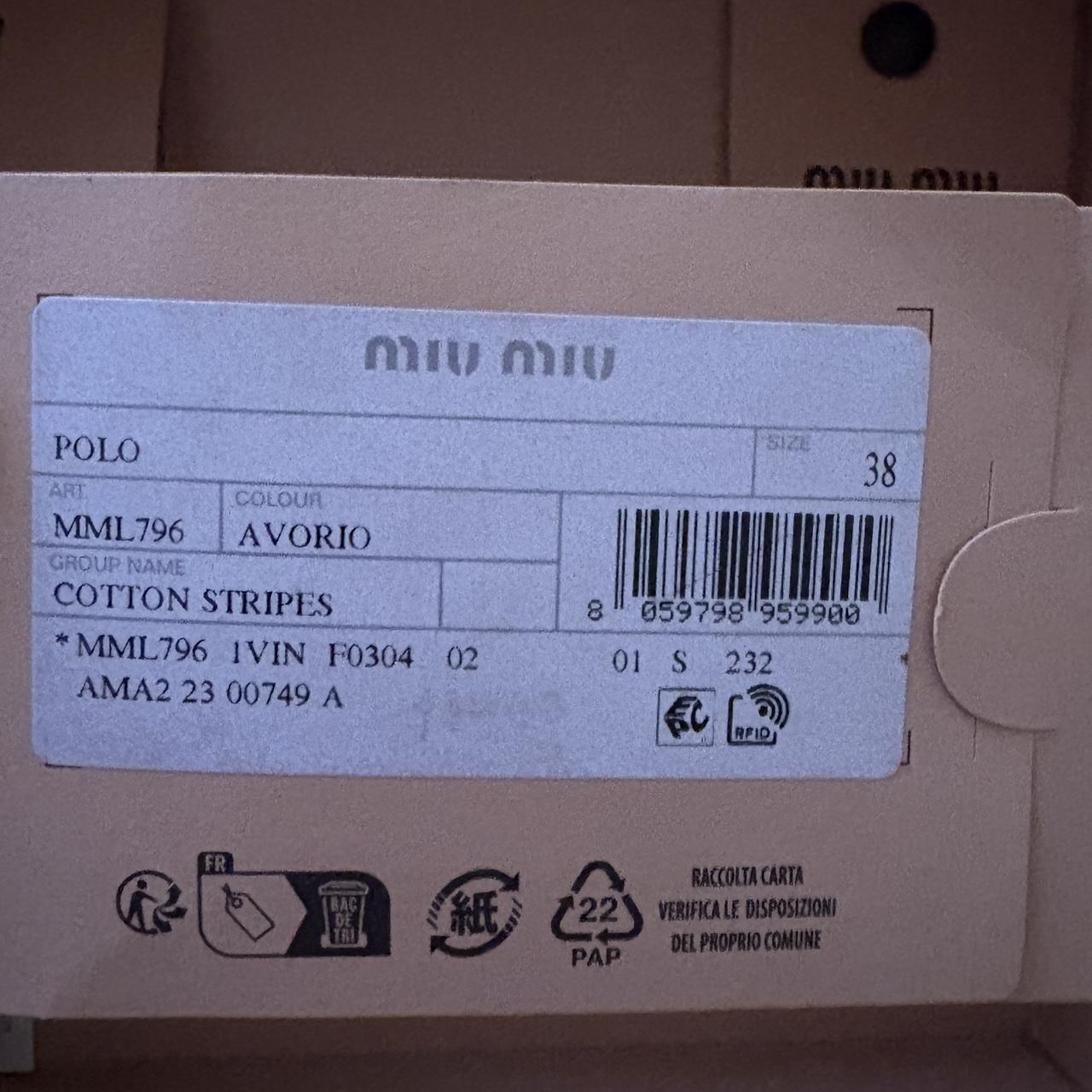 Miu Miu Women's Top - Cream/Multi - XS – miu miu … - image 5