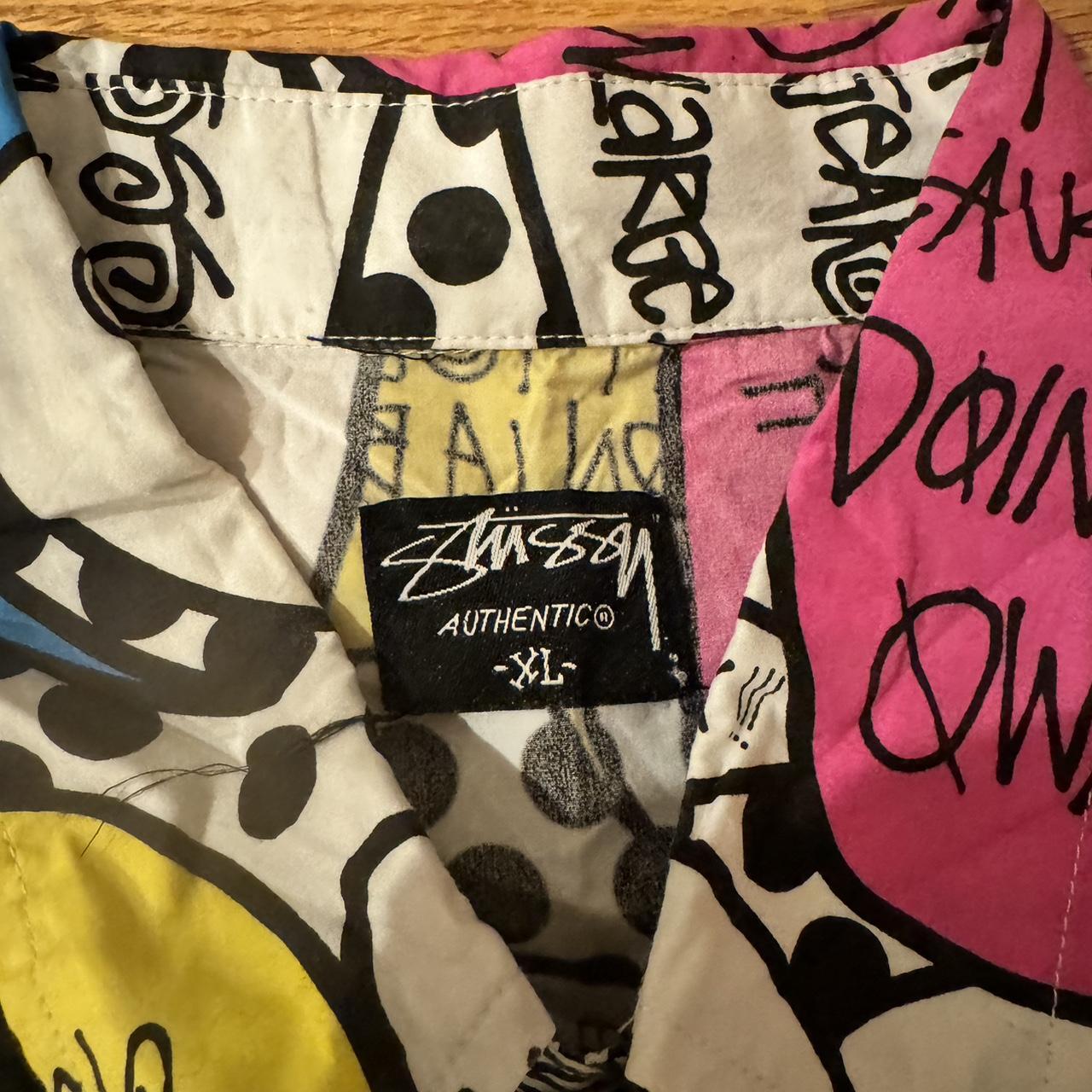 Stussy All over Print Logo Button purchases Up