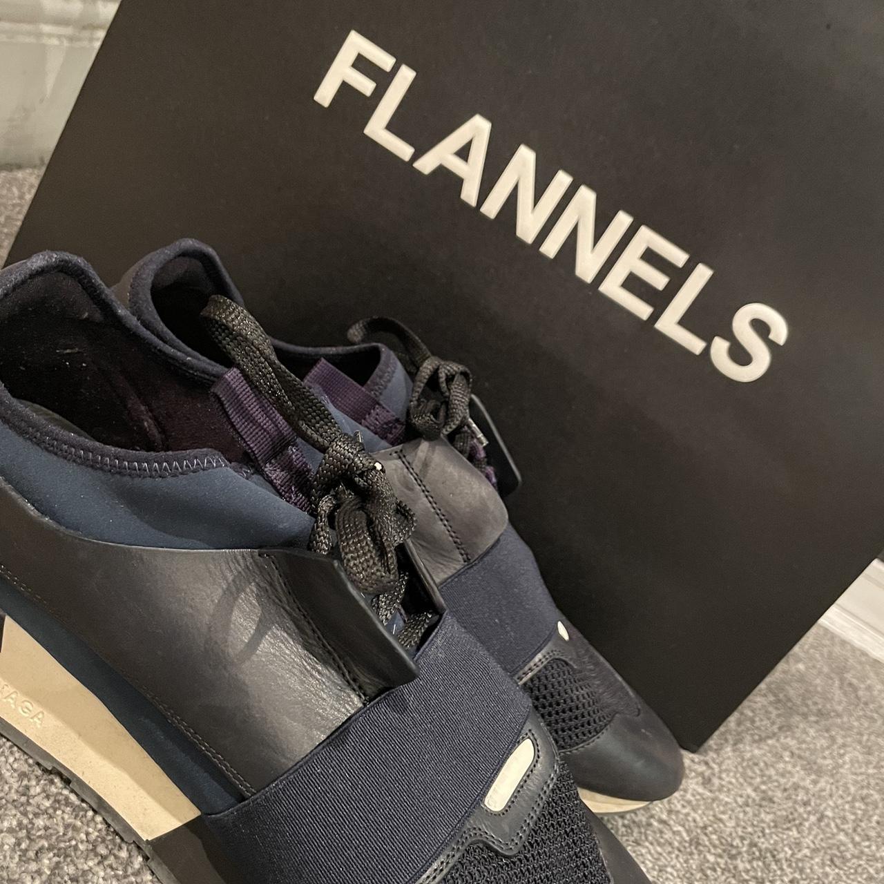 Balenciaga Black/Navy Blue Leather, Mesh and Depop