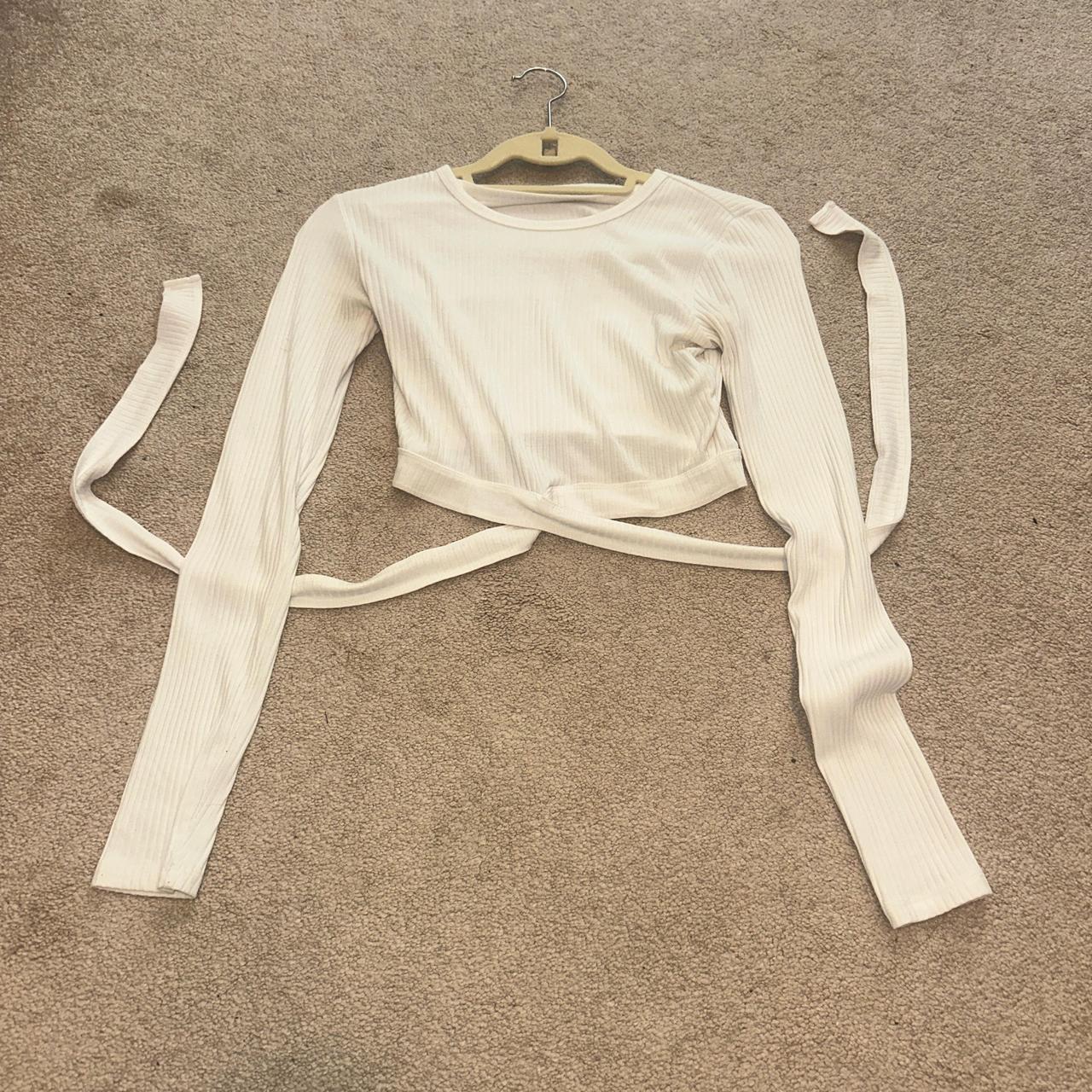 hollister ribbed long sleeve white