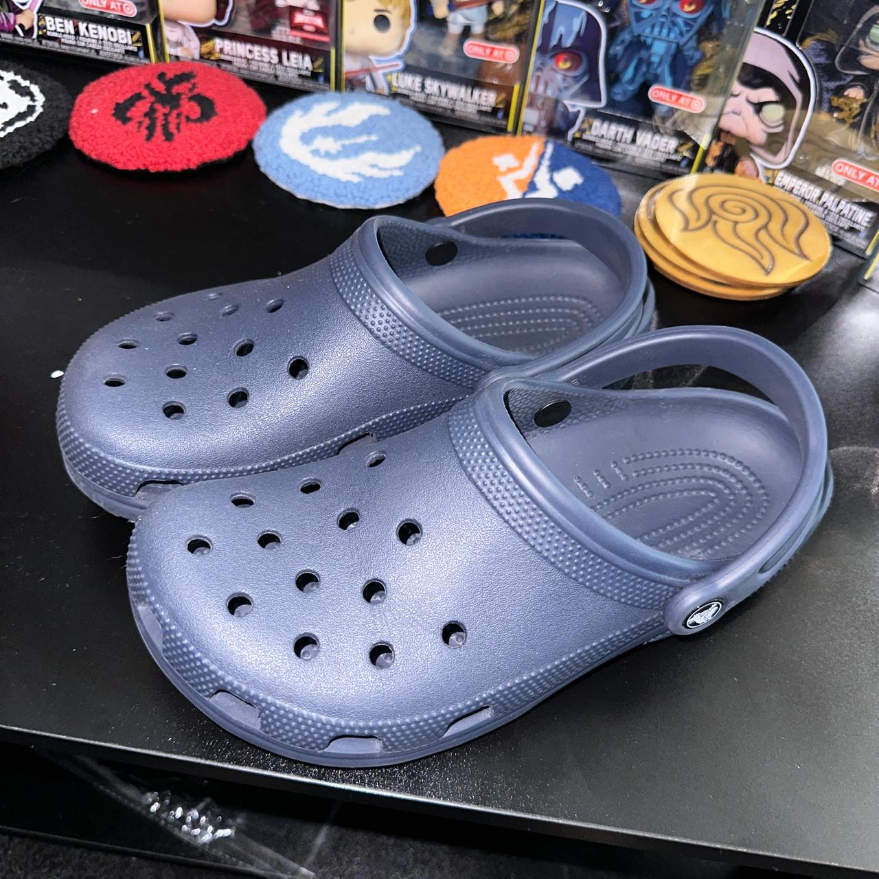 NAVY BLUE Crocs. Mens 7 Womens 9 - Depop